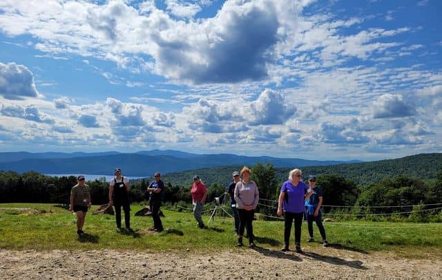 tn women with scenic view in background