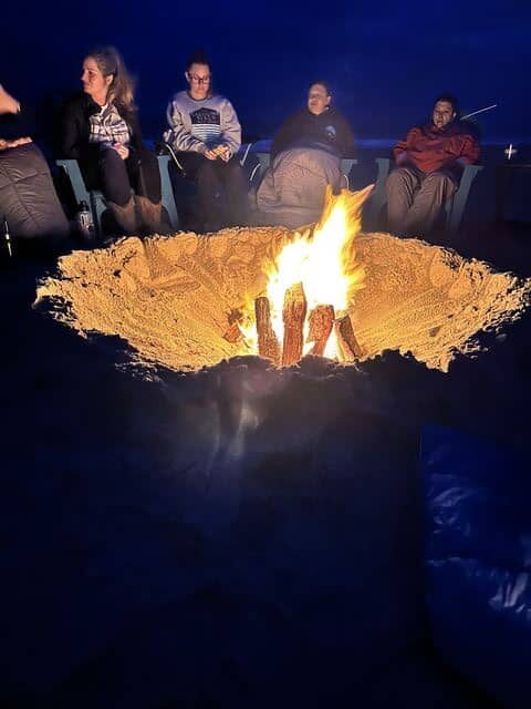 women's retreat campfire