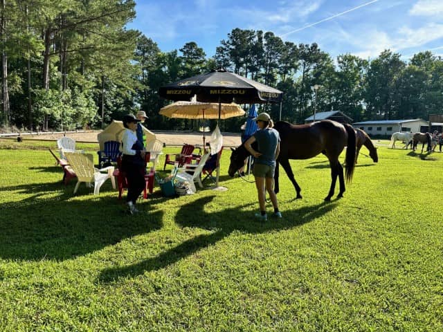 retreat group meeting outside (Small)